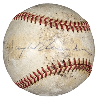 Dwight Eisenhower Single Signed ONL Giles Baseball (JSA)